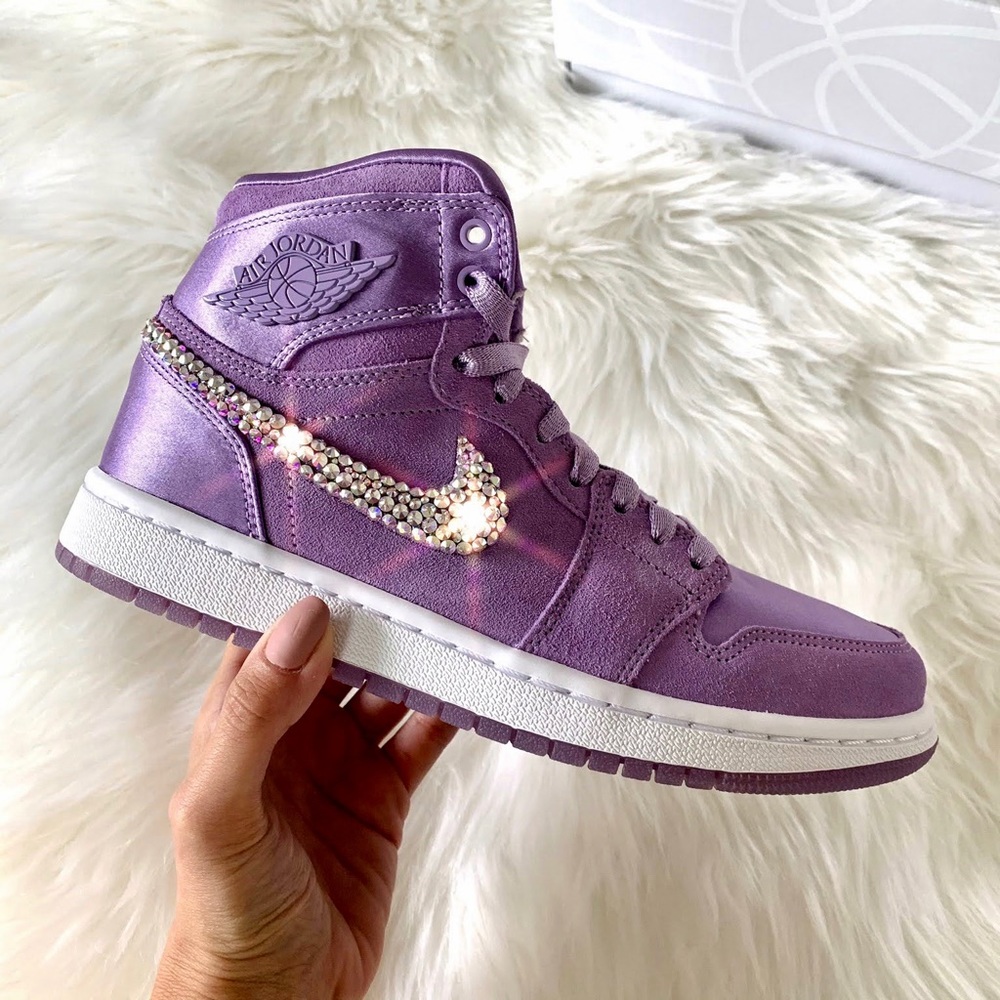 Swarovski Nike Air Jordan 1 Custom Shoes Orchid